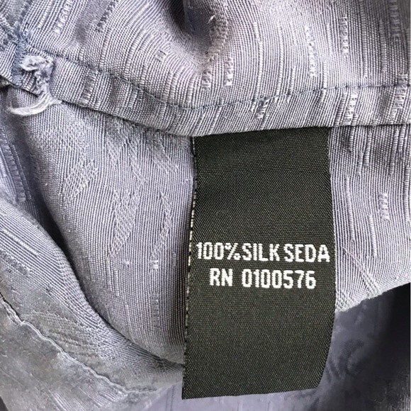 Firethorn Silk Short Sleeve Button Front Hawaiian Tonal Dusty Blue Men Size XXL - Picture 6 of 13